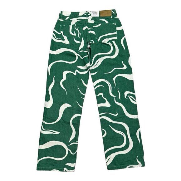 Cotton On RECYCLED Low Rise Straight Green Swift Designer Denim Jeans Womens 4 - Picture 2 of 6